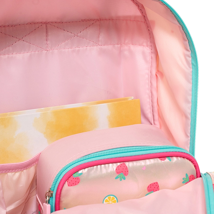 Mochila Escolar FW 2026 Fun World Chic 18" con Carro Desmontable Rosa-Verde Art.202149